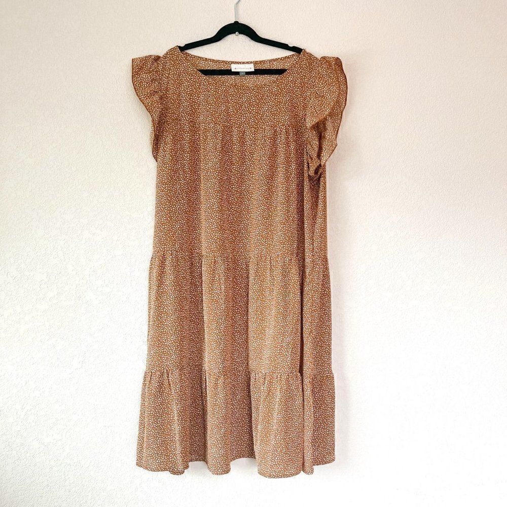 Alredine Boho Ruffle Sleeve Dress, Size Large